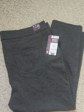 Gloria Vanderbilt Avery Pull-On Slim Jeggings - Heather Grey - Size 24W Short